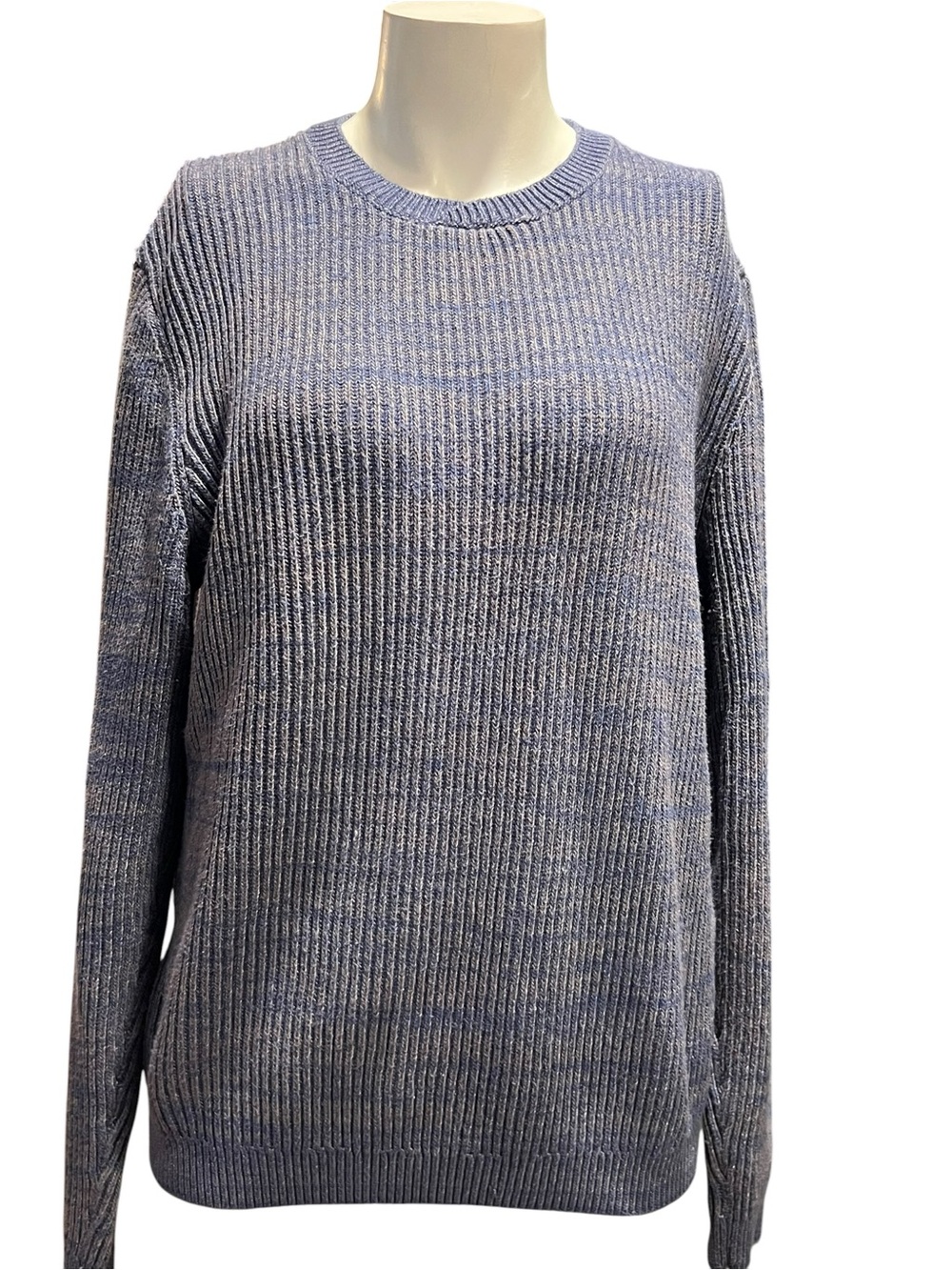 Joseph Abboud Ribbed Crewneck Sweater - Light Blue Heather